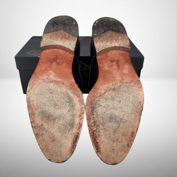 VERSACE CLASSIC V2 CABAL1 BLACK LEATHER LACE-UP MEN'S DRESS SHOES - SIZE: 9 - Picture 11 of 13